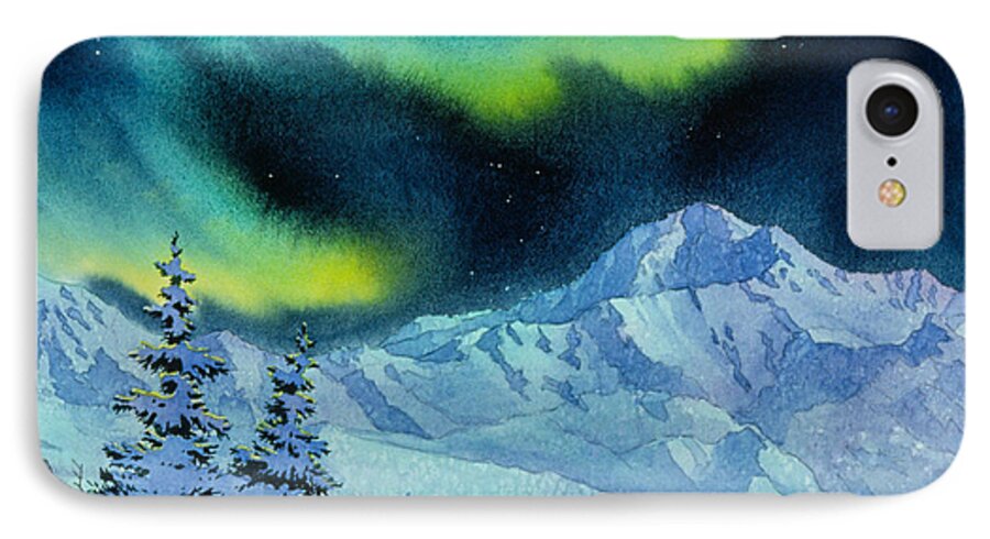 Denali Night iPhone 8 Case featuring the painting Denali Night by Teresa Ascone
