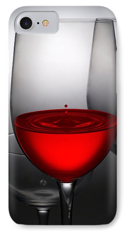 Abstract iPhone 8 Case featuring the photograph Drops Of Wine In Wine Glasses #1 by Setsiri Silapasuwanchai