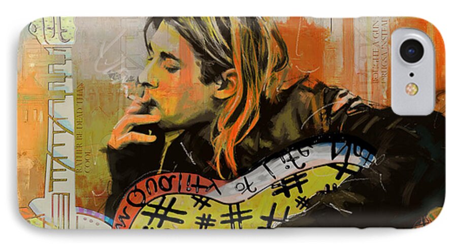 Nirvana iPhone 8 Case featuring the painting Kurt Cobain #1 by Corporate Art Task Force