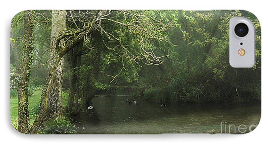 Rivers iPhone 8 Case featuring the digital art Misty Morning In Clatford #1 by Andrew Middleton