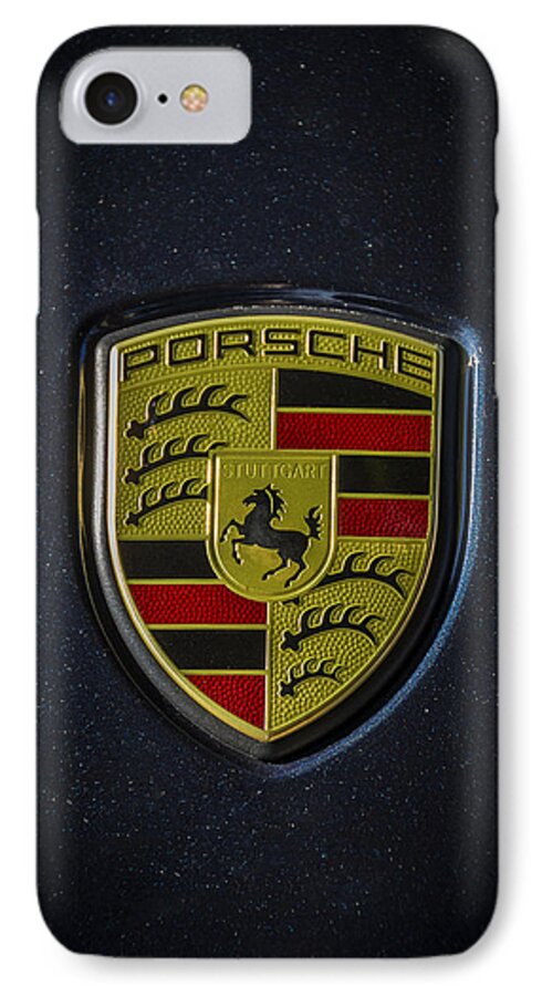 Car iPhone 8 Case featuring the photograph Porsche logo #1 by Paulo Goncalves