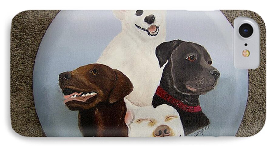 Dogs iPhone 8 Case featuring the painting Rescued is my Favorite Breed #1 by Debra Campbell
