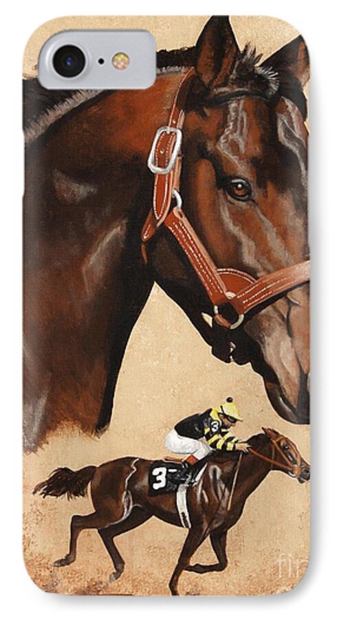 Seattle Slew iPhone 8 Case featuring the painting Seattle Slew #1 by Pat DeLong