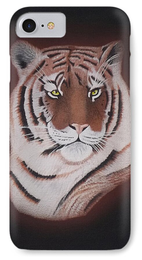 Art For Sale iPhone 8 Case featuring the painting Tiger Portrait by Gregory Murray