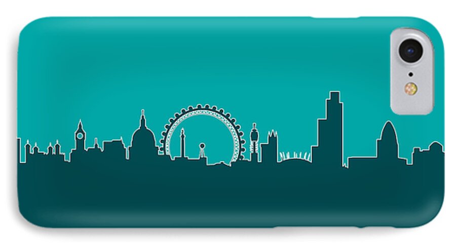 London iPhone 8 Case featuring the digital art London England Skyline #12 by Michael Tompsett