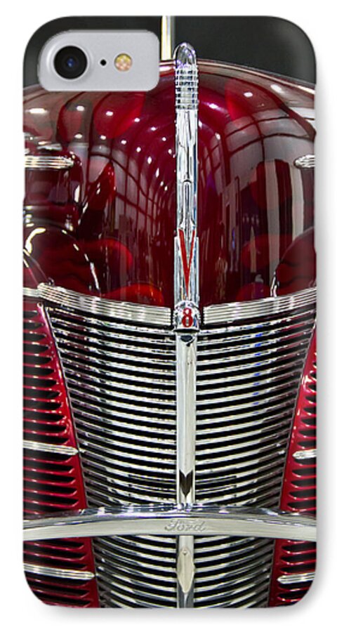 Old iPhone 8 Case featuring the photograph 1940 Ford V8 grill by Eti Reid