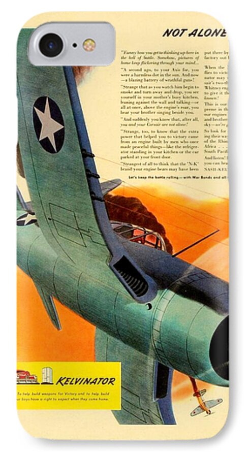 Wwii iPhone 8 Case featuring the digital art 1943 - Nash Kelvinator Advertisement - Corsair - United States Navy - Color by John Madison