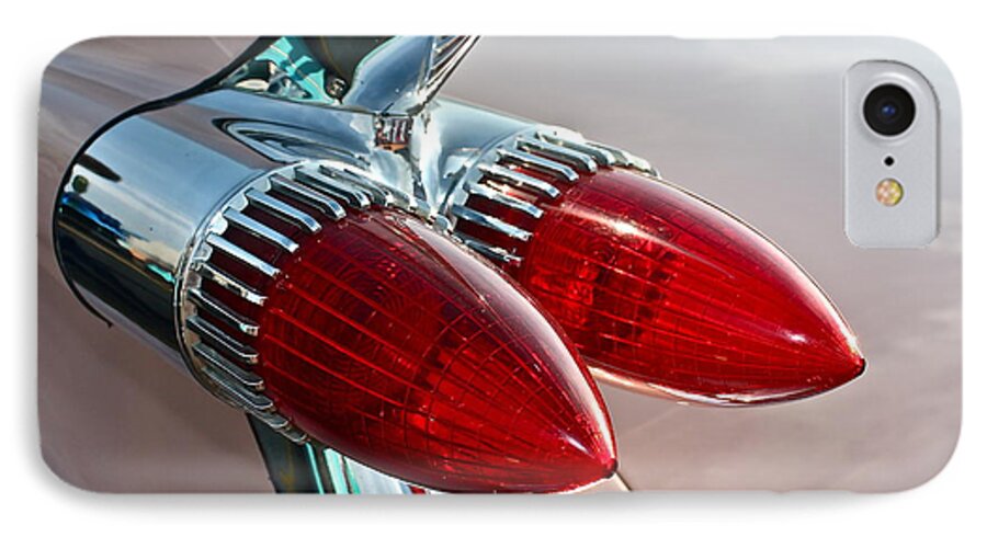 Car iPhone 8 Case featuring the photograph 1959 Eldorado Taillights by Linda Bianic