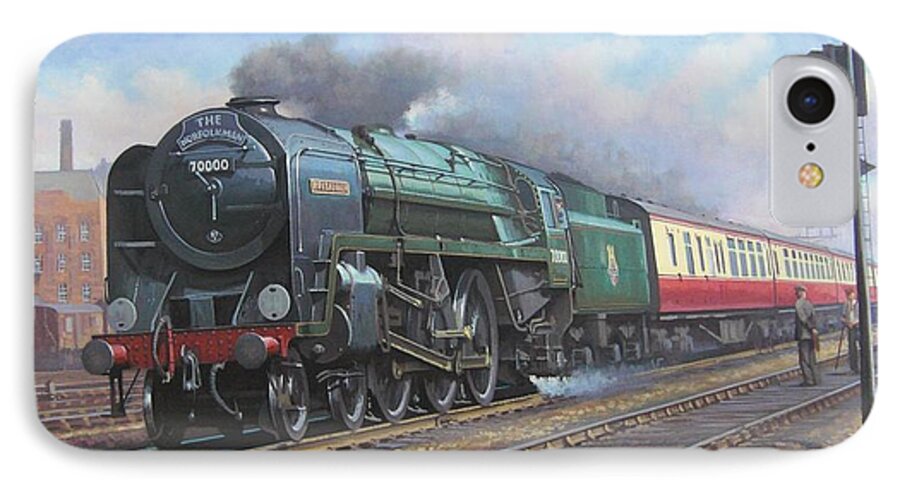 Train iPhone 8 Case featuring the painting Britannia pacific. by Mike Jeffries