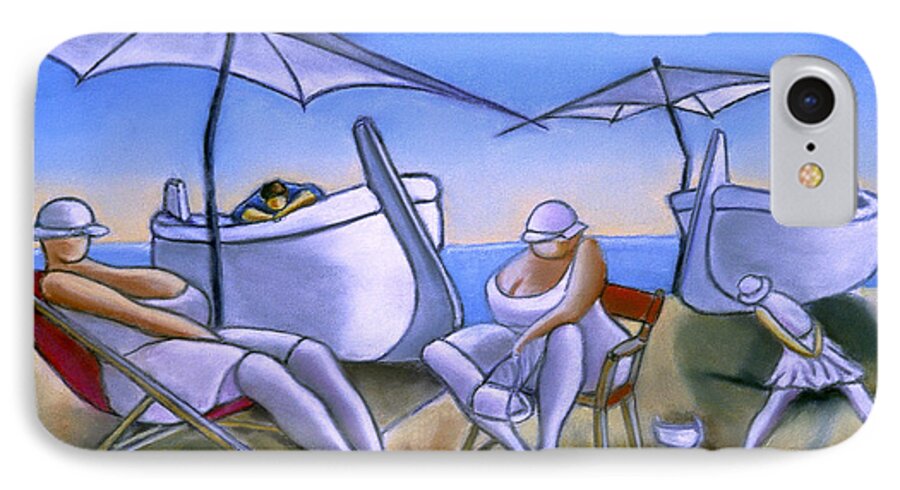 Mediterranean Beach iPhone 8 Case featuring the painting Day At The Beach #2 by William Cain