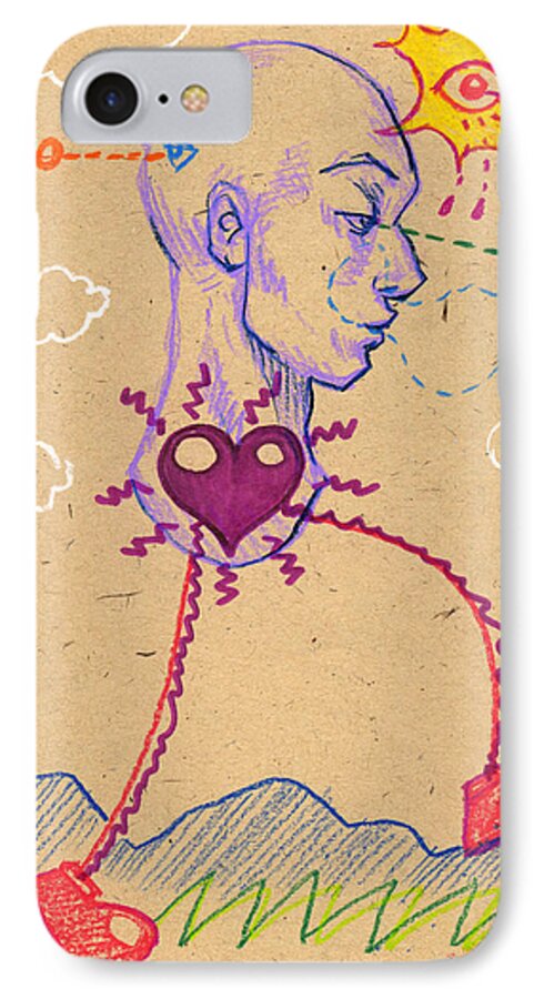 Surreal iPhone 8 Case featuring the drawing 20 20 Hindsight by John Ashton Golden