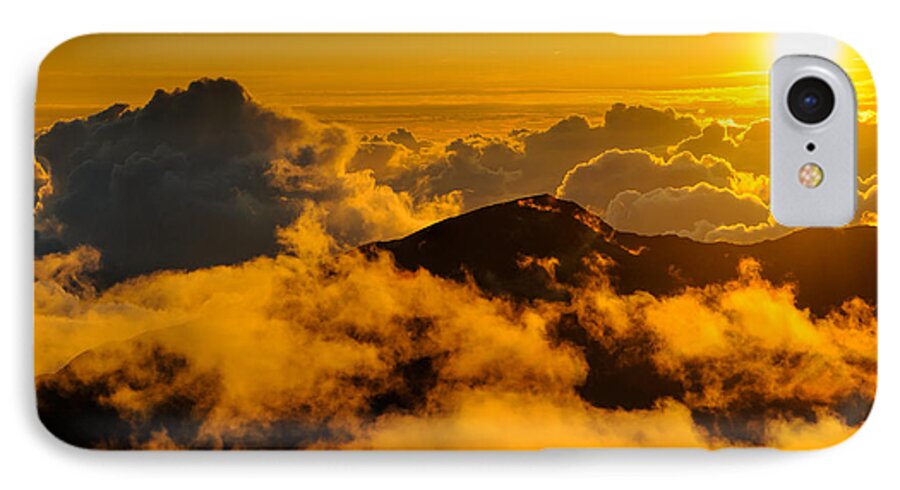 Haleakala National Park iPhone 8 Case featuring the photograph Clouds at sunrise over Haleakala Crater Maui Hawaii USA #24 by Don Landwehrle