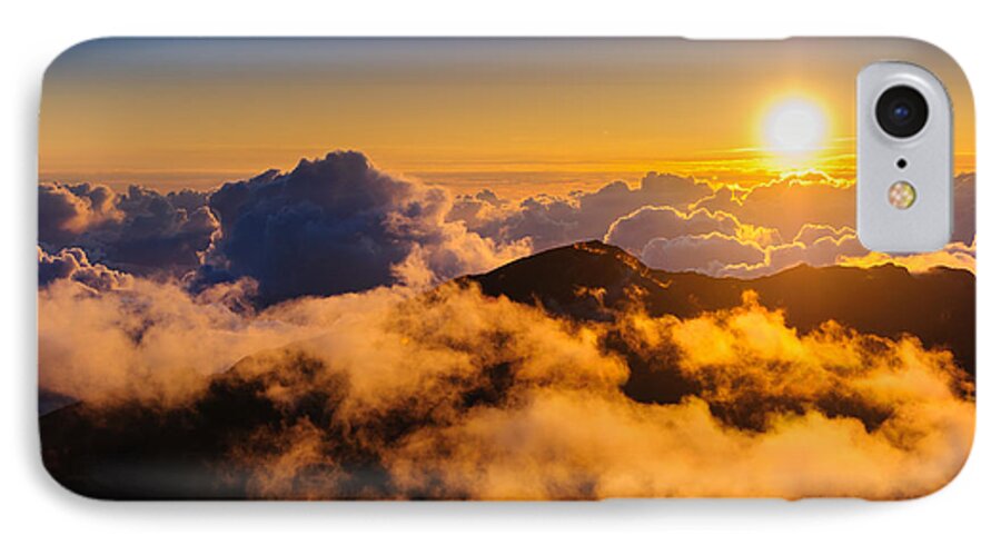Haleakala National Park iPhone 8 Case featuring the photograph Clouds at sunrise over Haleakala Crater Maui Hawaii USA #26 by Don Landwehrle