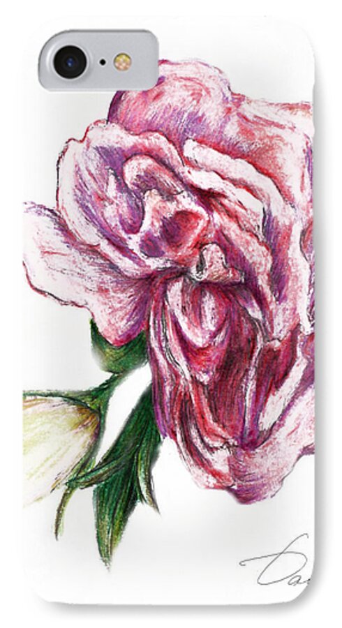 Pink iPhone 8 Case featuring the painting Blossom #3 by Danuta Bennett