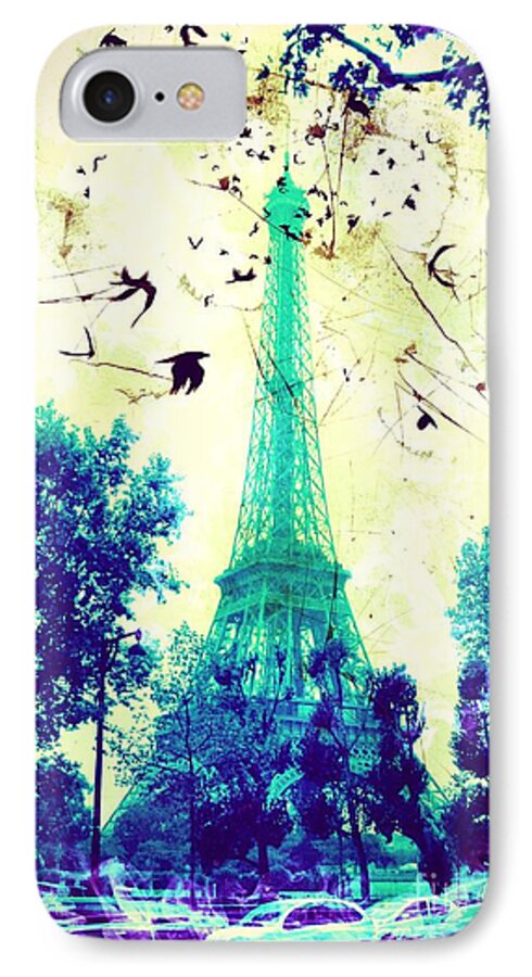 Eiffel Tower iPhone 8 Case featuring the digital art Eiffel Tower #4 by Marina McLain