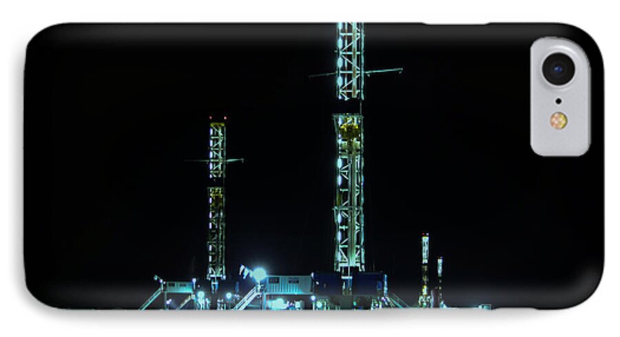 Oil Rigs iPhone 8 Case featuring the photograph 4 in the Hole by Jim McCain