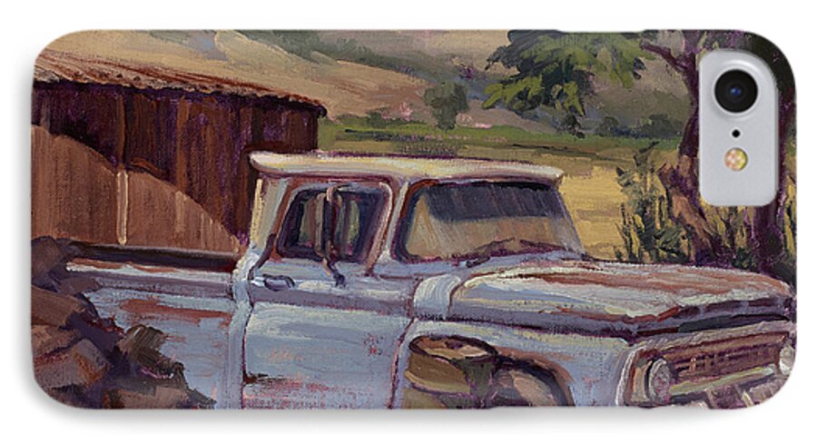 Truck iPhone 8 Case featuring the painting Waiting for Work by Jane Thorpe