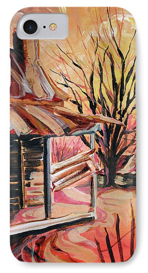 Shack iPhone 8 Case featuring the painting Abandoned Farm by Lizi Beard-Ward