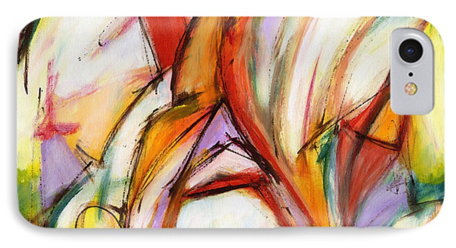 Abstract iPhone 8 Case featuring the painting Abstract Art Forty-Five by Lynne Taetzsch