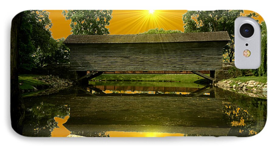 Ackley iPhone 8 Case featuring the photograph Ackley Covered Bridge by Michael Rucker