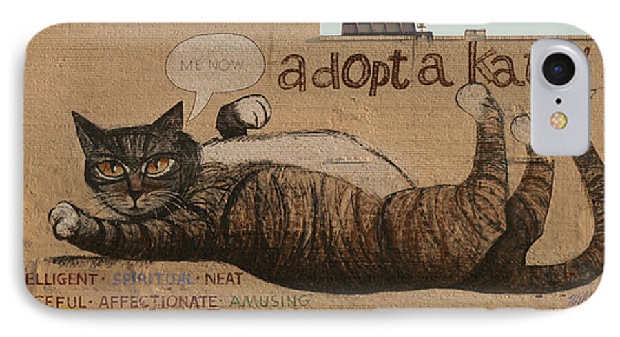 Mural iPhone 8 Case featuring the painting Adopt a Kat or Me Now by Blue Sky