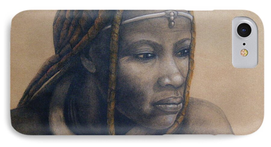 Pastel iPhone 8 Case featuring the pastel Afican woman by James McAdams