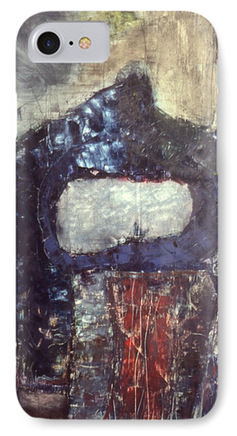 Oil iPhone 8 Case featuring the mixed media Alone by Richard Baron