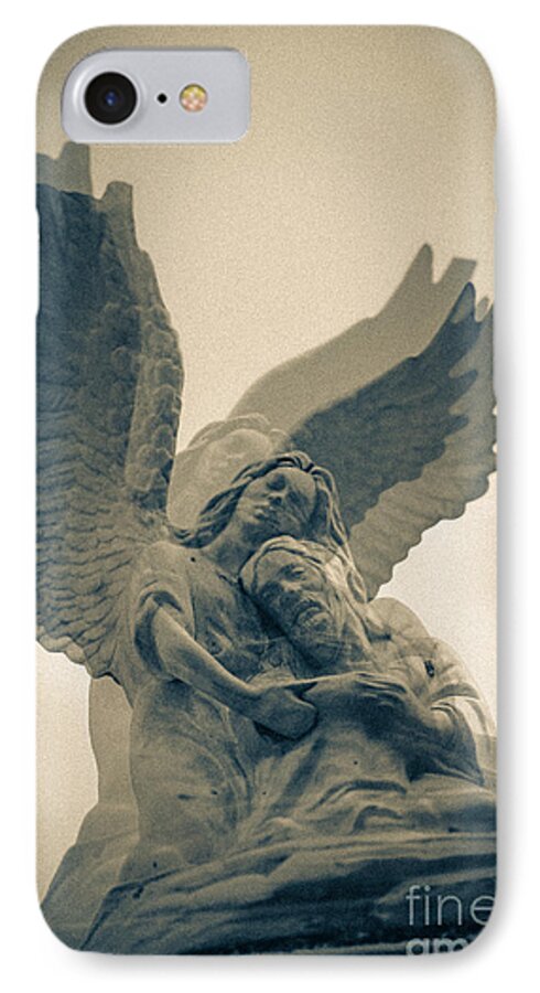 Angels Statutes iPhone 8 Case featuring the photograph Always in My Heart Double Exposure by Rene Triay FineArt Photos