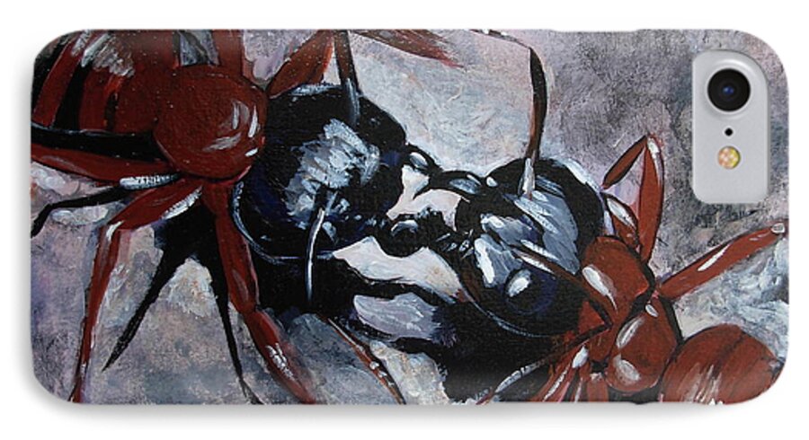 Ants iPhone 8 Case featuring the painting Ants by Gitta Brewster