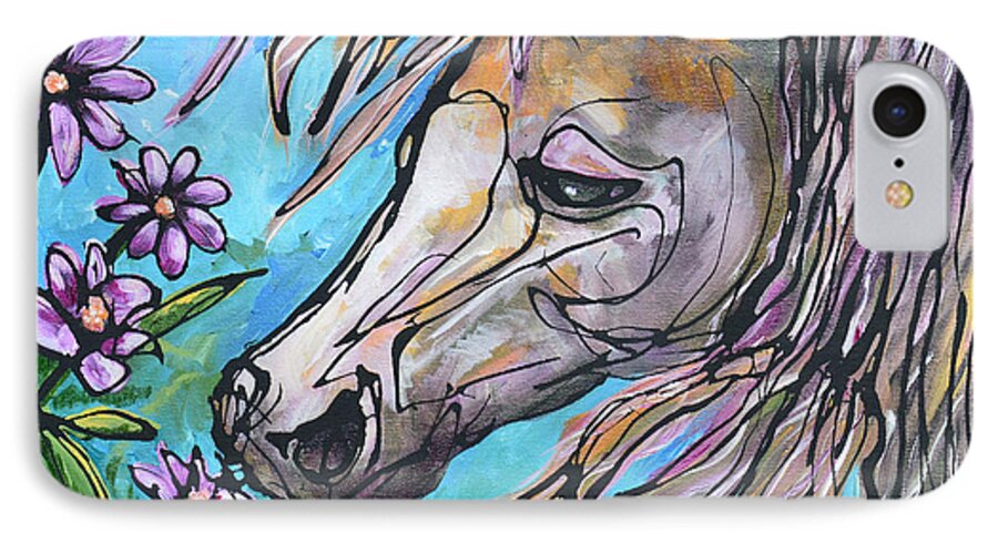 Horse iPhone 8 Case featuring the painting Aromatherapy by Jonelle T McCoy