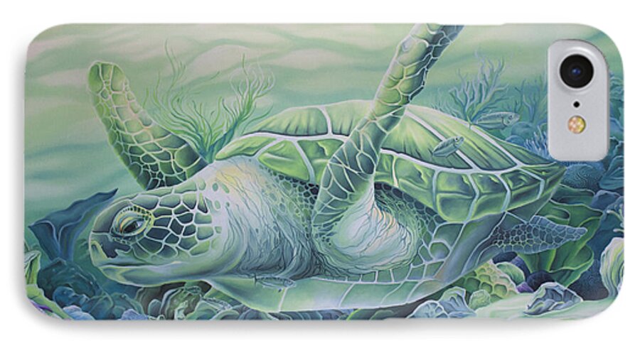 Loggerhead iPhone 8 Case featuring the painting Ascension by William Love