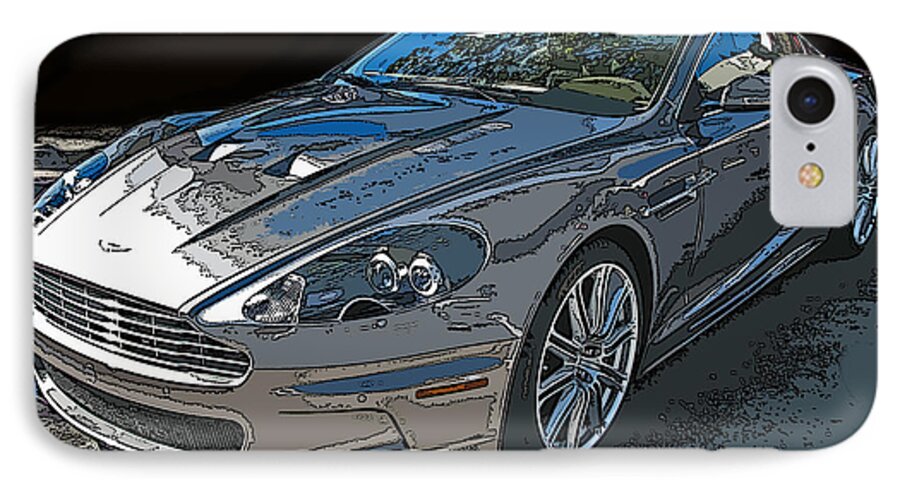 Aston Martin Db S Coupe 3/4 Front View iPhone 8 Case featuring the photograph Aston Martin DB S Coupe 3/4 Front View by Samuel Sheats