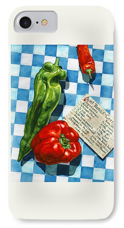 Peppers iPhone 8 Case featuring the painting Aunt Rosa's Cornbread by Lynda Hoffman-Snodgrass