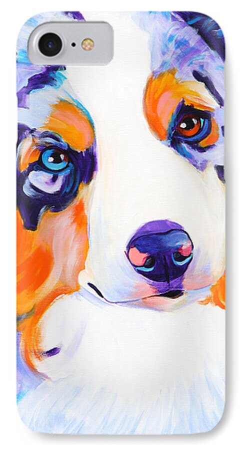 Australian iPhone 8 Case featuring the painting Aussie - Merlee by Dawg Painter