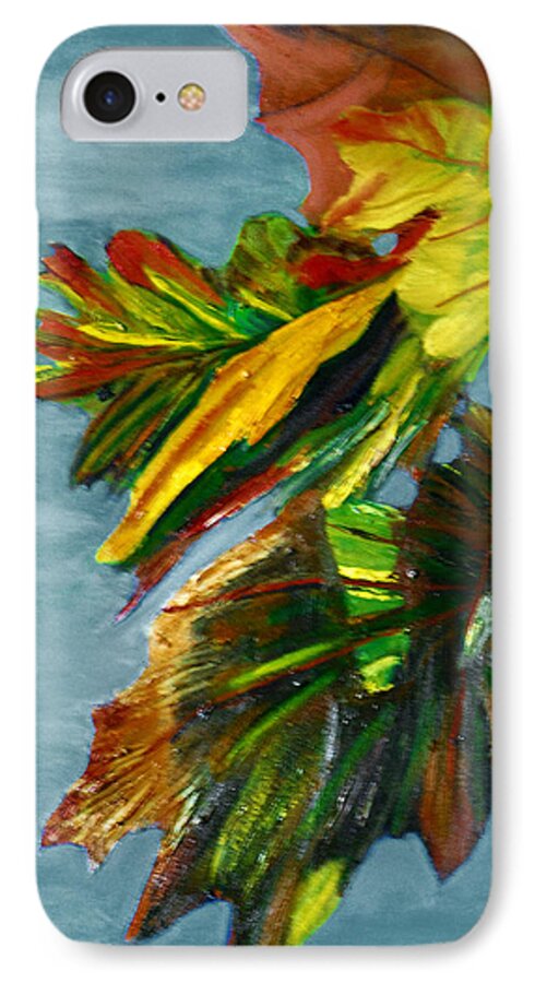 Leaves iPhone 8 Case featuring the painting Autumn Leaves by Michael Daniels