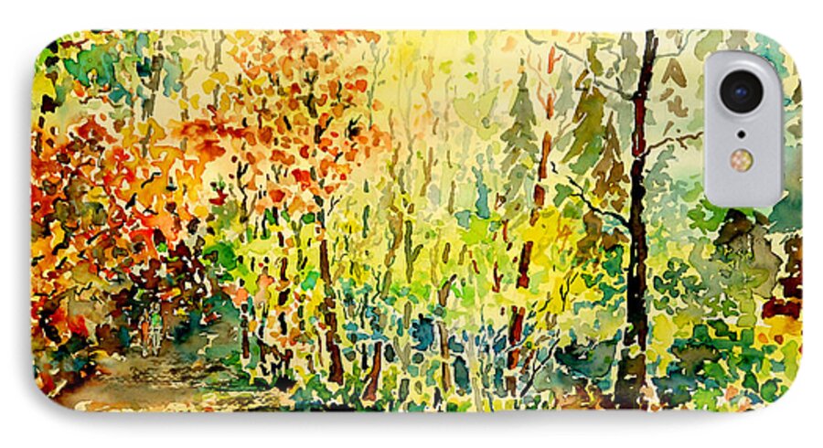 Watercolor iPhone 8 Case featuring the painting Autumn of Life by Almo M
