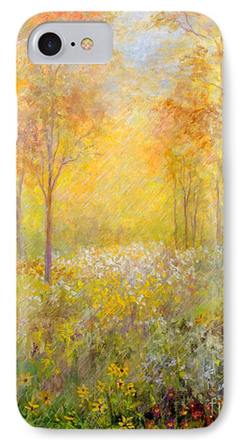 Rain iPhone 8 Case featuring the painting Autumn Rain by Lou Ann Bagnall