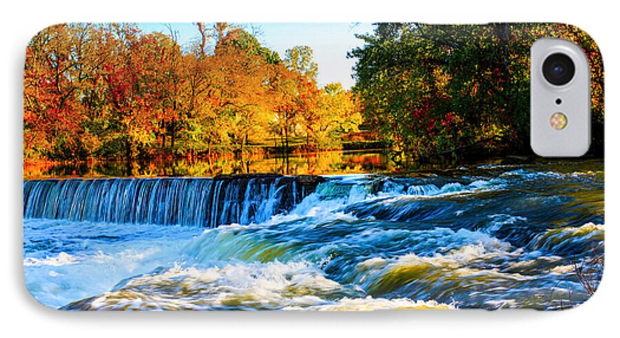 Amazing Autumn Flowing Waterfalls On The Tennessee Stones River iPhone 8 Case featuring the photograph Amazing Autumn Flowing Waterfalls On The River by Jerry Cowart