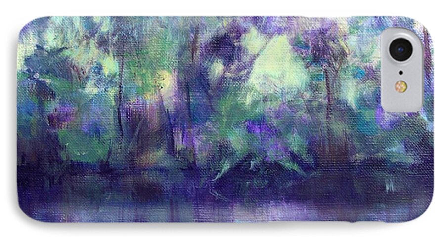 Landscape Of A Florida River iPhone 8 Case featuring the painting Backwater by Mary Lynne Powers