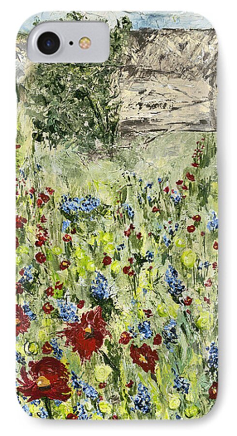 Country iPhone 8 Case featuring the painting Barn in Field by Kirsten Koza Reed