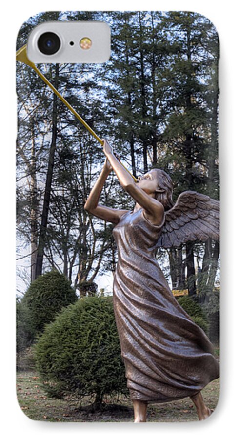 Statue iPhone 8 Case featuring the photograph Beautiful Angel by Gene Walls