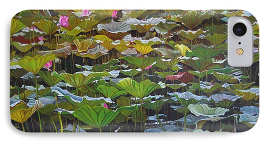 Waterlily iPhone 8 Case featuring the painting Beijing in August by Thu Nguyen