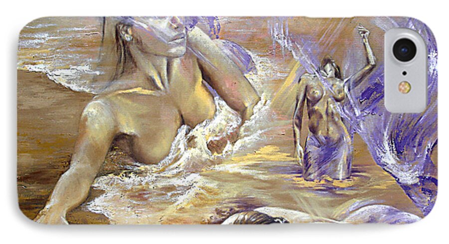 Mermaids iPhone 8 Case featuring the painting Belonging by Karina Llergo