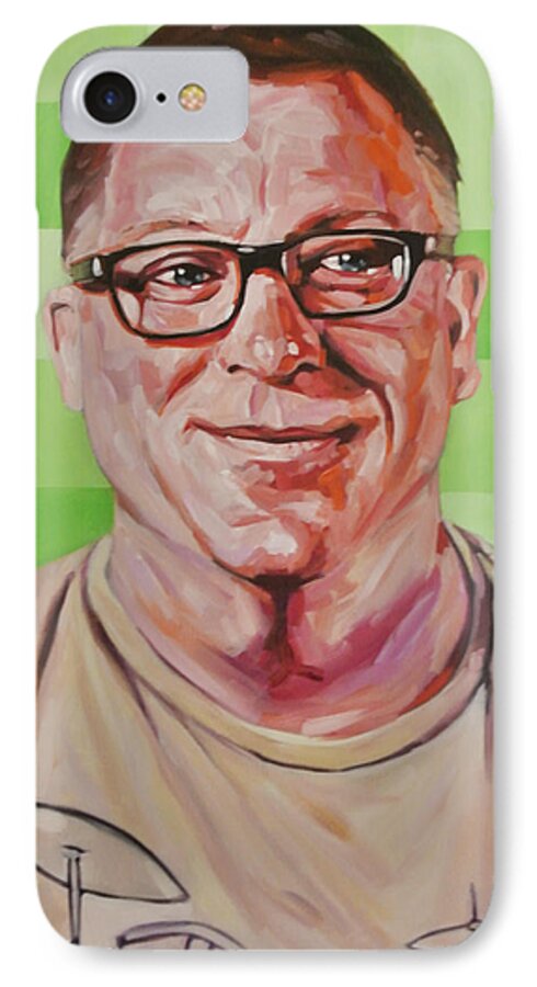 Berney Acrylic Canvas Portrait iPhone 8 Case featuring the drawing Berney by Steve Hunter