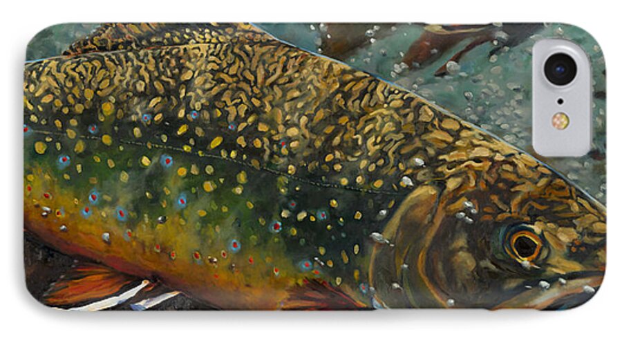 Brook Trout iPhone 8 Case featuring the painting Big Brookie by Les Herman