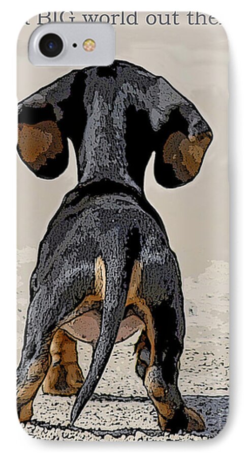 Puppy iPhone 8 Case featuring the digital art Big World by Judy Wood