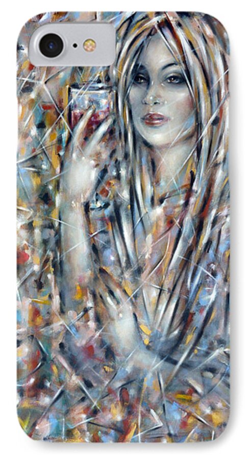 Woman iPhone 8 Case featuring the painting Bitter Sweet 270610 #2 by Selena Boron