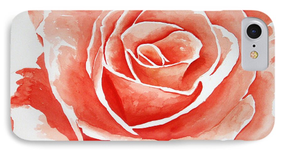Orange Rose iPhone 8 Case featuring the painting Bloom by Michal Madison