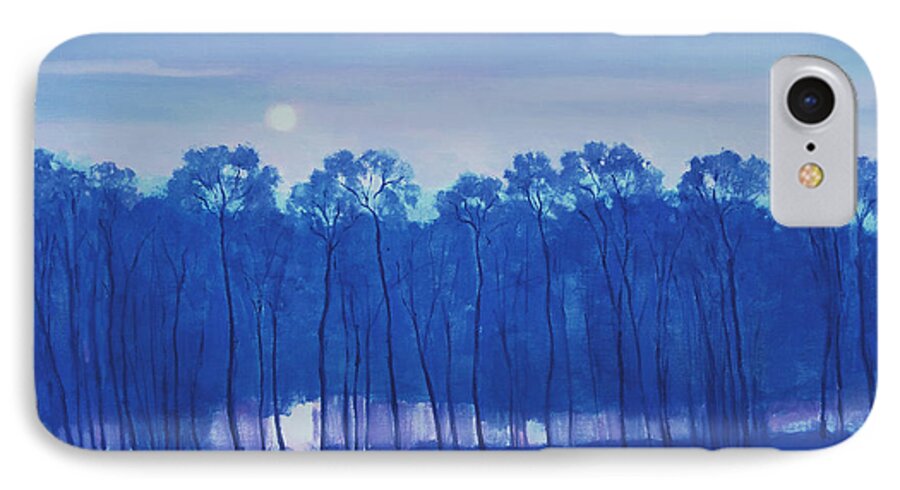 Landscape iPhone 8 Case featuring the painting Blue Enchantment Il by J Reifsnyder