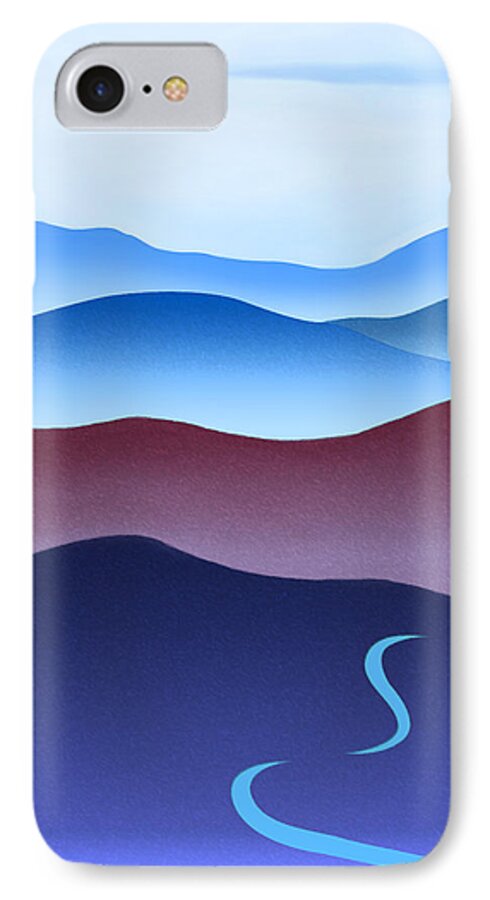 Crane iPhone 8 Case featuring the painting Blue Ridge Blue Road by Catherine Twomey